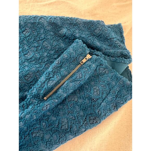 Teal Blue Lace Pencil Skirt by Moulinette Soeurs Size 0 - Picture 2 of 6